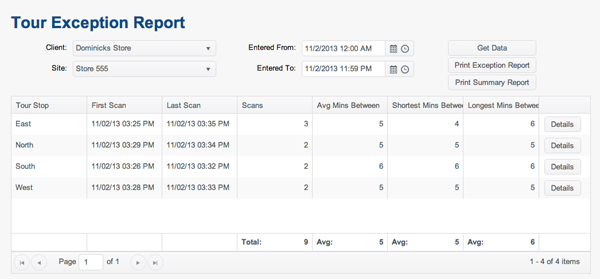 Tracking Exception Report